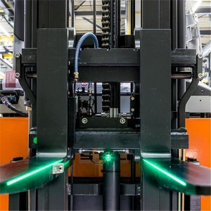 Sistema de guiamento de levantamento do laser do empilhador da pálete verde do feixe
